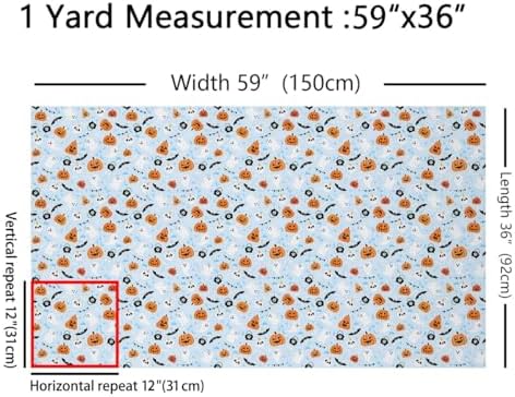 jejeloiu Happy Halloween Fabric by The Yard 1 Yard