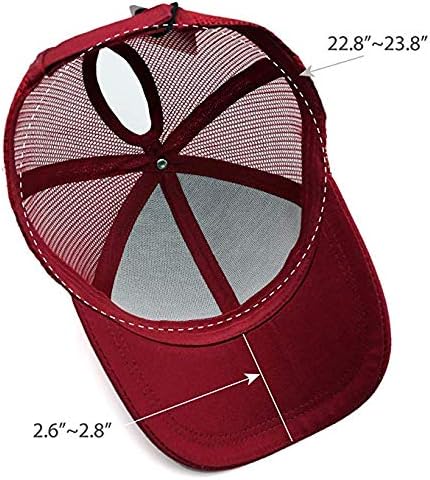 Criss Cross Hat Washed Distressed Baseball Cap Ponytail Hat High Messy Bun Ponycap for Women