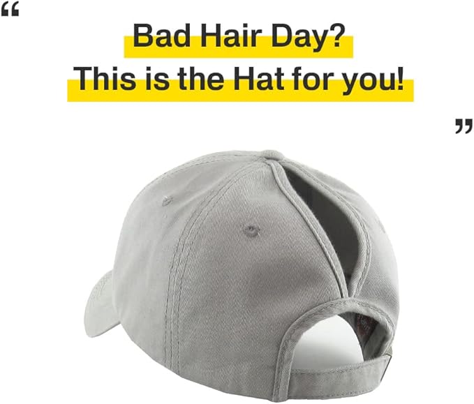 Classic Plain Ponytail Messy High Bun Headwear Adjustable Cotton Trucker Mesh Glitter Hat Baseball Cap