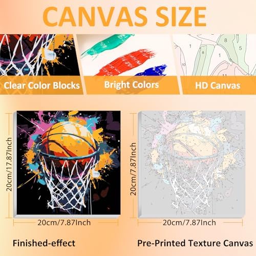 Mandun 4 Pack Ball Paint by Numbers Kit for Kids, with Frame, 7.8x7.8 inch