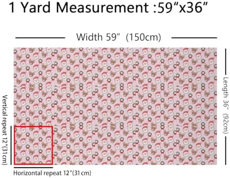 JEJELOIU Santa Claus Fabric by The Yard Merry Christmas Upholstery Fabric for Sewing Crafting Xmas Deer Elk Decor Waterproof Indoor Outdoor Decor for Home DIY Projects 5 Yards