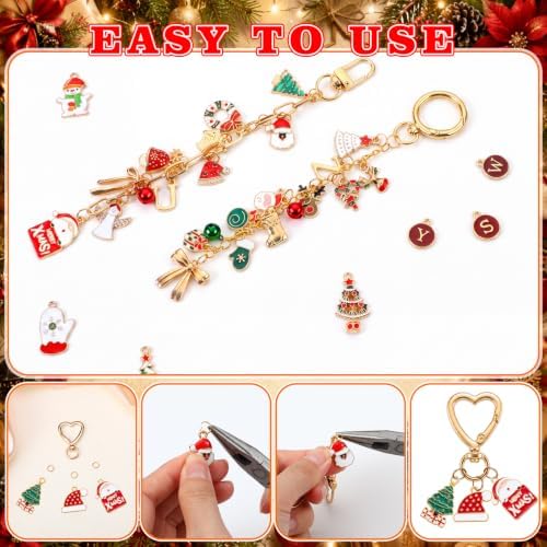 Highergo 743 Pcs Christmas Charms Lip Gloss Keychain Making Kit DIY Craft