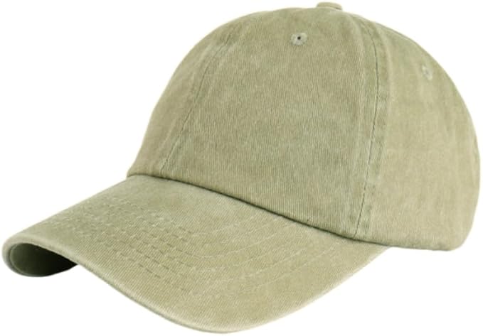 LANGZHEN Unisex Baseball Cap 100% Cotton Fits Men Women Washed Denim Adjustable Dad Hat