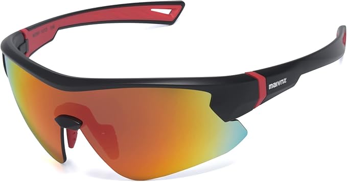 maivnz Youth Baseball Sunglasses for Boys and Girls Ages 6-12, Kids Sports Glasses for Softball Cycling, Helmet Compatible