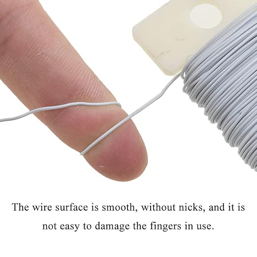 HAHIYO 22Gauge White 1Roll Total 38Yards Metal Floral Wire Flexible Paddle Wire - Image 5