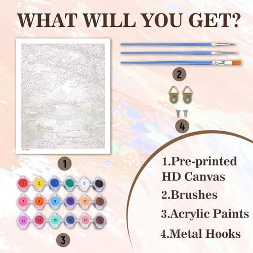 PHANTASYART Cherry Blossom Paint by Numbers Kit for Adults 16x20inch