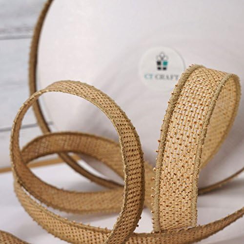 CT CRAFT LLC Burlap Fabric Wired Ribbon 3/4" x 20 Yards Natural Color - Image 7