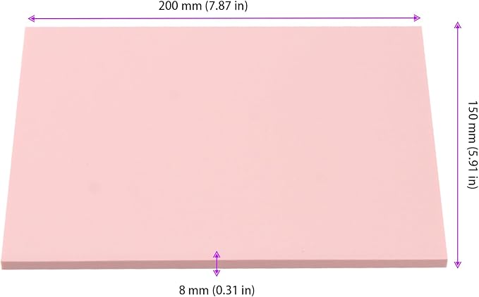 8PCS 8 x 6 Inches Pink Rubber Carving Block, Soft Rubber Stamp Carving Blocks - Image 2