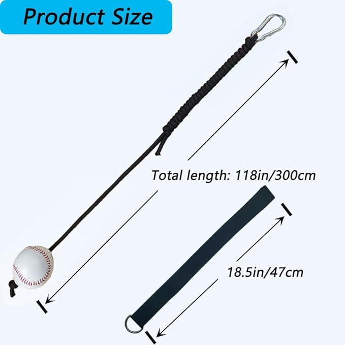 Baseball and Softball Training Assistance,Baseball and Softball Batting Training Rope, Practice Baseball Swing Skills,Hand Eye Coordination,and Hitting Performance