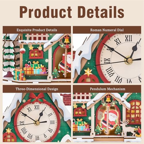 3D Puzzles for Adults Wooden Christmas Puzzle Clock Adult Crafts