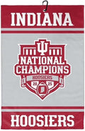 Indiana Hoosiers 2025 National Championship Golf Towel, 16" x 24" Microfiber Towel with Aluminum Clip, Officially Licensed NCAA Accessory