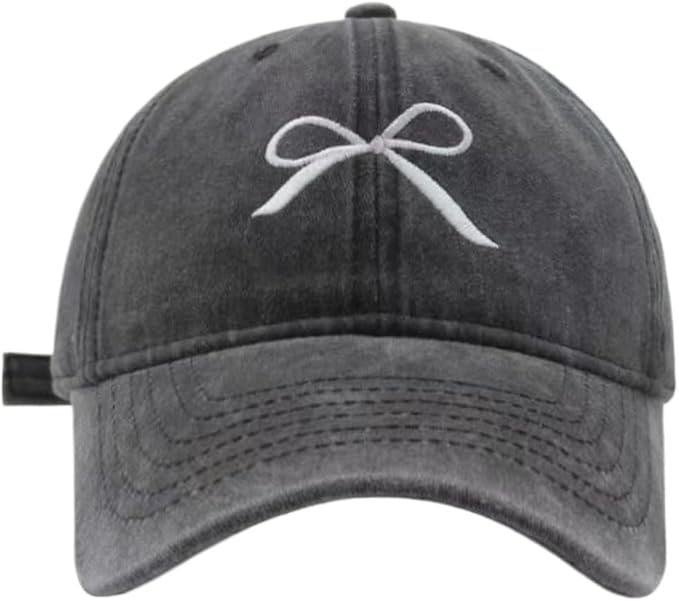 Sumleno Womens Trendy Cute Bow Baseball Cap Y2k Aesthetic Preppy Sun Cap Hiking Travel Trucker Hat Accessories