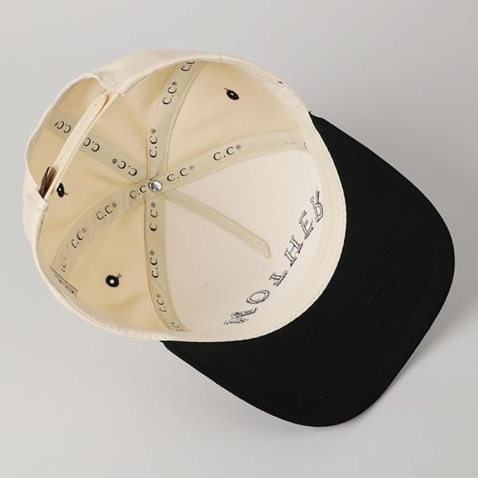 MIRMARU Two-Tone Vintage Canvas Trucker Hats for Men & Women, Adjustable Size Baseball Caps with Trendy Embroidered Design