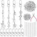 Tondiamo 266 Pcs DIY Keychain Making Kit Charm Jewelry Chain Making Crafts with 120 Charms 20 Keychain Clips 120 Jump Rings 25 Extender Chain and Plier for Women Bag Gift(Gothic, Silver)
