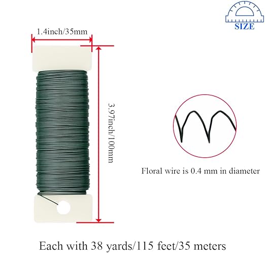 HAHIYO 26Gauge Green Flexible Metal Floral Wire - Image 2
