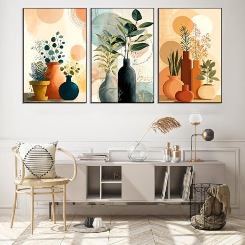 Axquilon 3 Packs Abstract Framed Paint by Numbers Kit for Adults 8x10 in