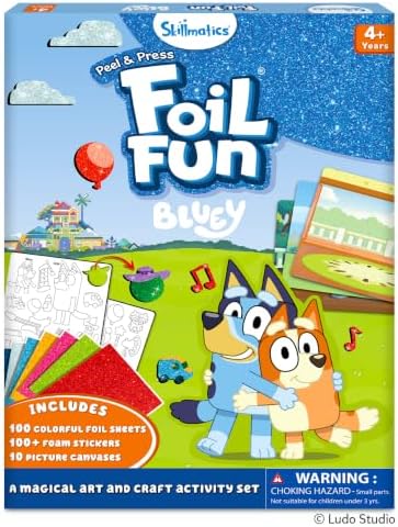 Skillmatics Foil Fun Bluey, DIY Foil Art & Craft Activity, Gift for Kids
