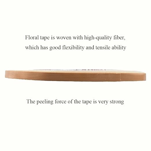 HAHIYO Light Brown 0.25Inch Wide Floral Tape, Waterproof Florist Tape Flower - Image 2