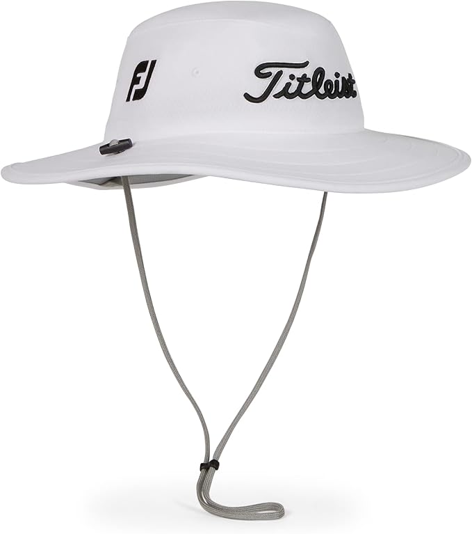 Titleist Men's Tour Aussie Golf Hat, White/Black