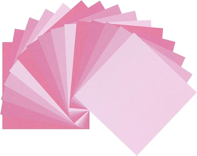DMiotech 50 Sheets 10x10 Inch Origami Paper Large, 7 Colors Pink Square Origami by DMiotech