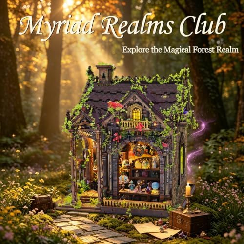 3D Wooden Puzzle for Adult Magic DIY Miniature House Kit with LED