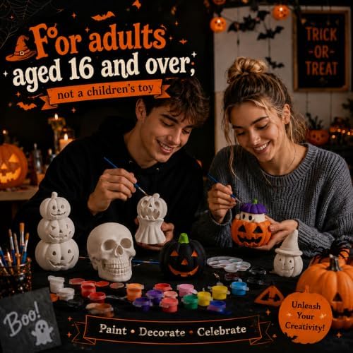 LAIAMER 7 Pcs Halloween Ceramics to Paint Ready to Paint Your Own Ceramics