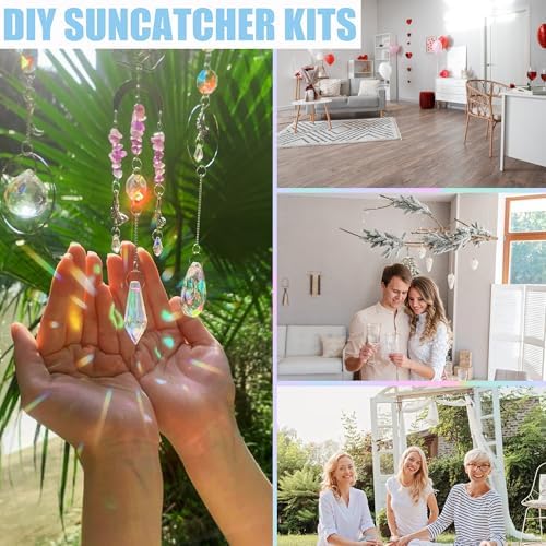 420pcs Suncatcher Kit, Crystal Prisms, DIY Garden/Window Hanging