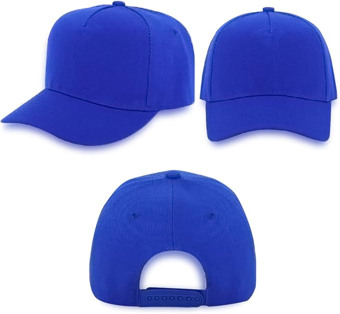 ZH 12 PC 5 Panel Baseball caps, Bulk Baseball caps, Customizable DIY Design, Wholesale Caps, One-Size-Fits-All
