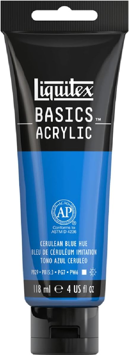 Liquitex BASICS Acrylic Paint, 118ml Tube, Cerulean Blue Hue by Liquitex