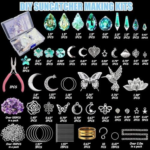 420pcs Suncatcher Kit, Crystal Prisms, DIY Garden/Window Hanging