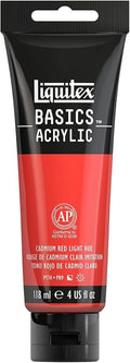 Liquitex BASICS Acrylic Paint, 118ml Tube, Cadmium Red Light Hue by Liquitex