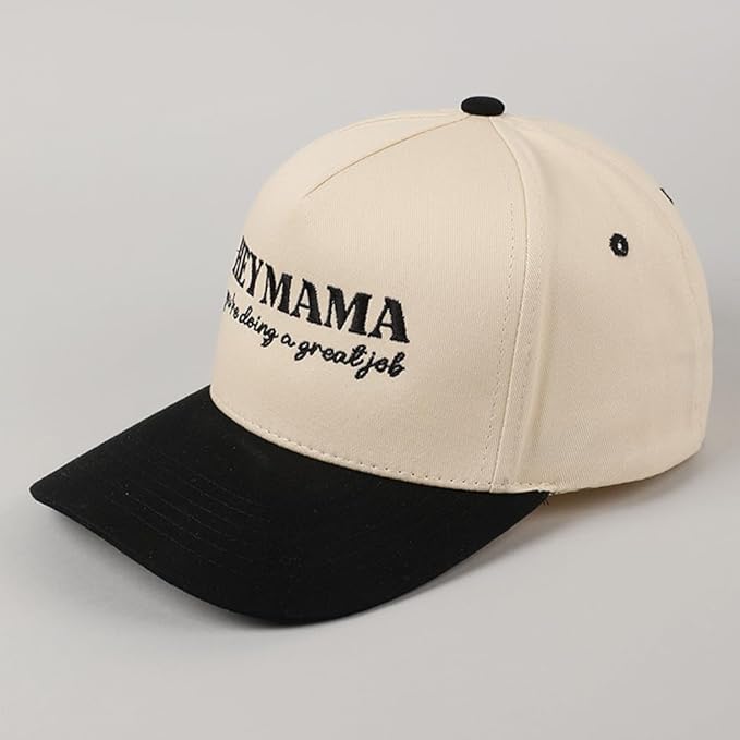 MIRMARU Two-Tone Vintage Canvas Trucker Hats for Men & Women, Adjustable Size Baseball Caps with Trendy Embroidered Design