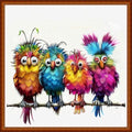 Joyhoor Stamped Cross Stitch Kits for Beginners Needlepoint Kits for Adults Embroidery Kits 11CT Counted Cross Stitch Kits Printed Embroidery Pattern-Colorful Little Bird 18x18 inchs