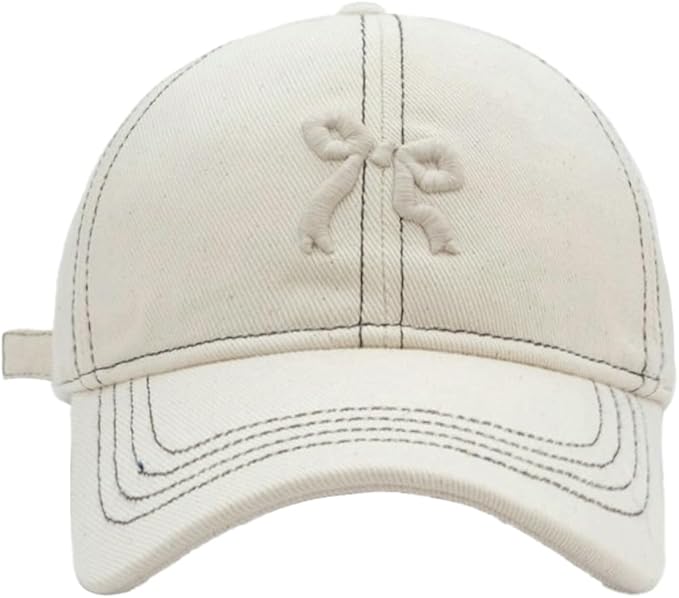 Bow-Tie Baseball Cap for Women Fashion Y2k Sun Visors Bright Color Trucker Hat Wide Brim Visor Cap for Travel Vacation 2026