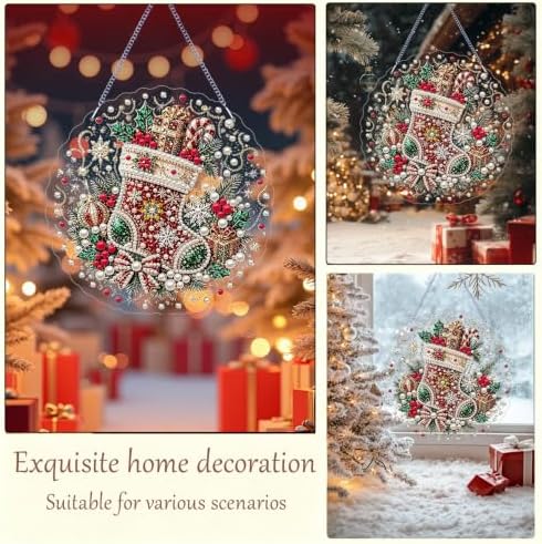 AIBOERL Pearl Diamond Art Kits for Adults, Acrylic Hanging Suncatcher