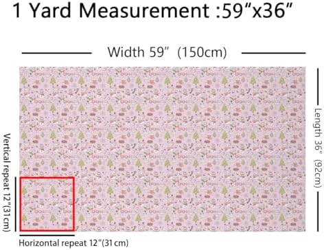 jejeloiu Merry Christmas Fabric by The Yard Kawaii Snowman Upholstery Fabric for Sewing Crafting Xmas Tree Waterproof Indoor Outdoor Decor for Home DIY Projects 3 Yards