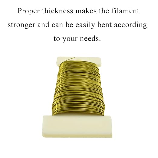 HAHIYO 26Gauge Golden Metal Floral Wire - Image 4