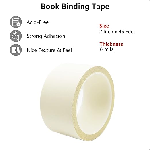 Book Binding Tape, Book Repair Tape 2 Inch Wide, Flexible Book Binding Material - Image 3