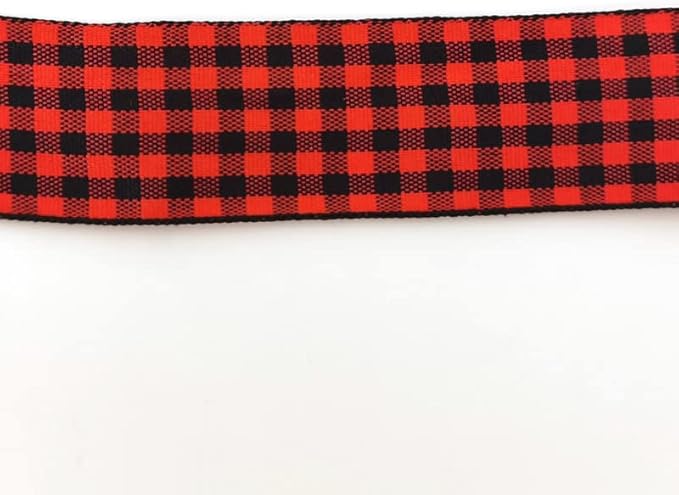 Red and Black Gingham Plaid Checked Ribbon 25 Yards Each Roll 100% Polyester - Image 9