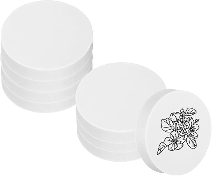 PATIKIL 8Pcs 2" Rubber Carving Blocks, Soft Linoleum Art Carving Block Round by PATIKIL