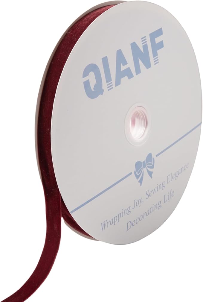 Vintage Burgundy Velvet Ribbon, 5/8 Inch X 25Yd by QIANF