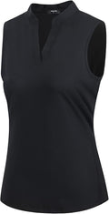 Womens Sleeveless V Neck Golf Polo Shirts