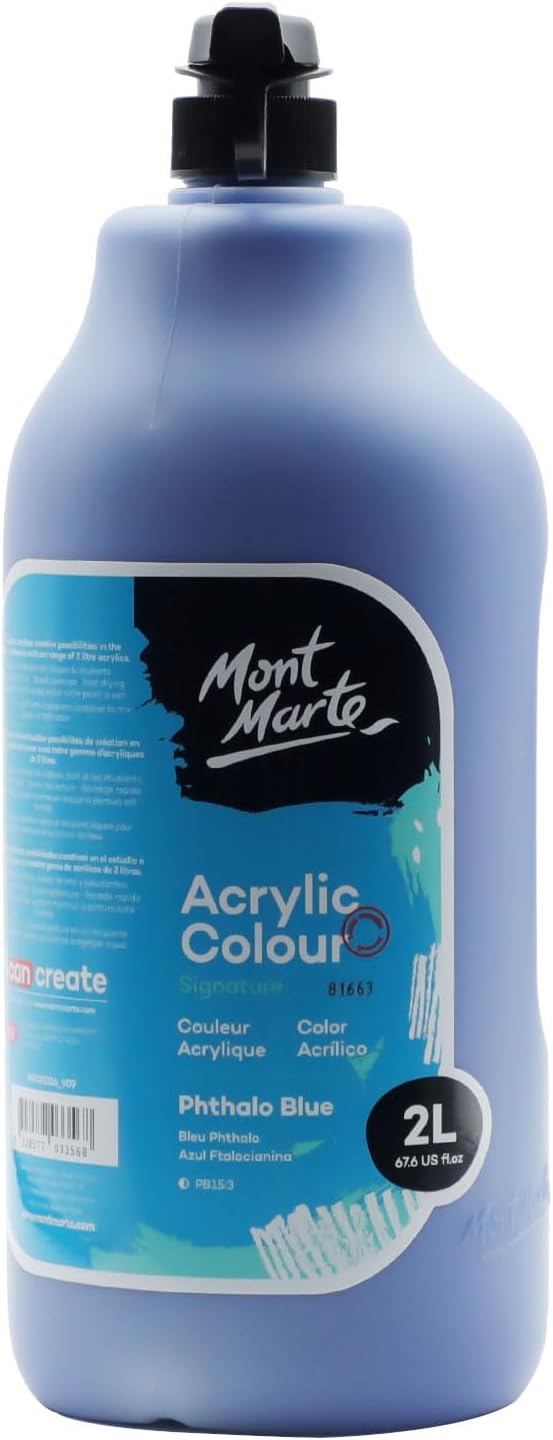 Mont Marte Discovery School Acrylic, Phthalo Blue, 1/2 Gallon. Ideal by MontMarte