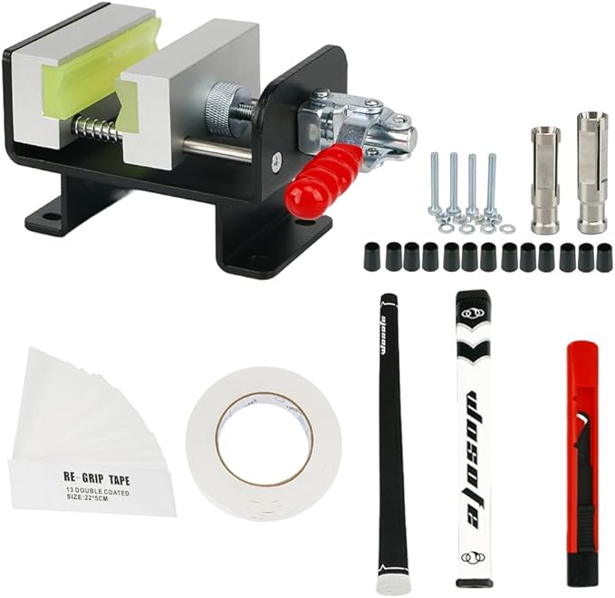 wosofe Golf Club Regrip Vise Tool,Golf Club Gripping Station Quick Shaft Clamp,Grip Replacement Tool,Package Rubber Non-Slip Manual Handle Easy to Install Detachable,Golf Workshop Supplies