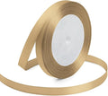 3/8 Inches x 25 Yards Champagne Gold Satin Ribbon Solid Fabric Ribbons by KMERLIFE