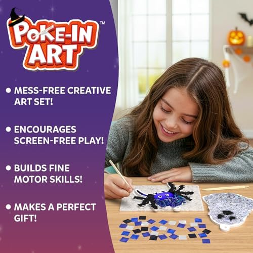 Skillmatics Poke-in Art – Halloween Decor, DIY Wood Craft Kit for Kids