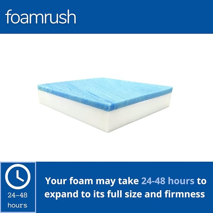 FoamRush 11" x 24" x 24" Gel Memory Foam Bench Cushion Replacement Medium Firm - Image 2
