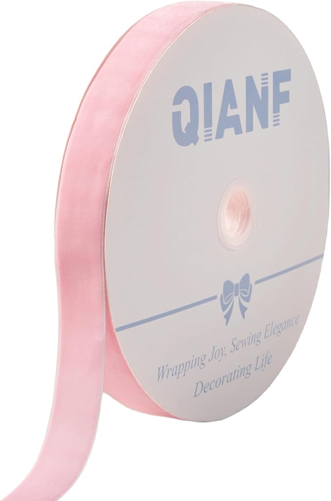Vintage Pink Velvet Ribbon, 1 Inch X 25Yd by QIANF