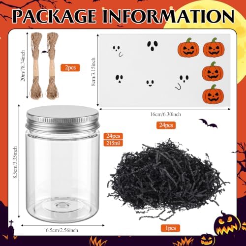 24 Sets Halloween Crafts Kits DIY Ghost Plastic Mason Jar
