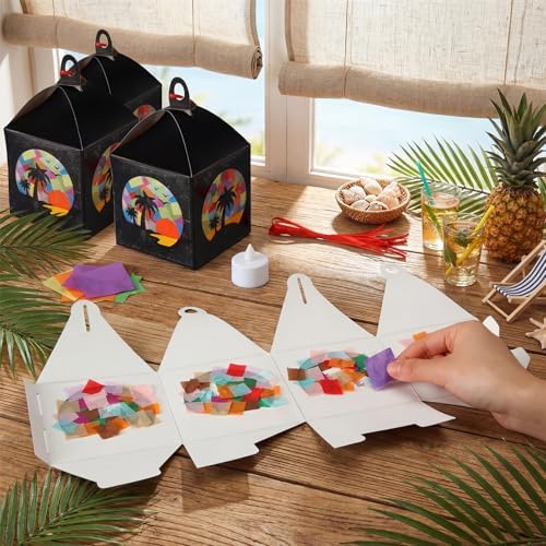 Simgoing 12 Sets Tropical Palm Tree Crafts DlY Tissue Paper Craft Kits
